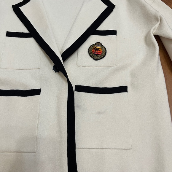 Sandro Cream Preppy Knit Blazer Size 1 - Picture 11 of 12